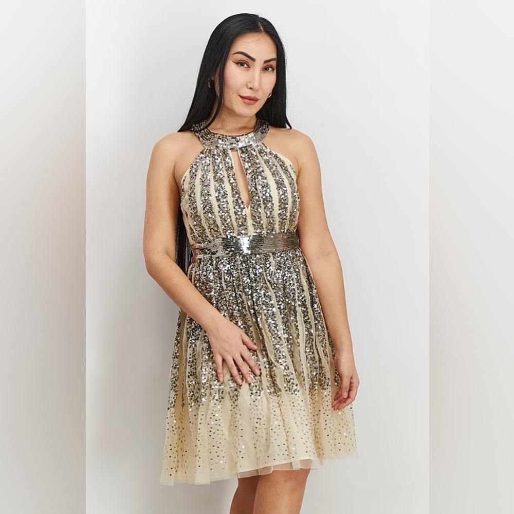 French connection sequin holiday dress size small new with tags